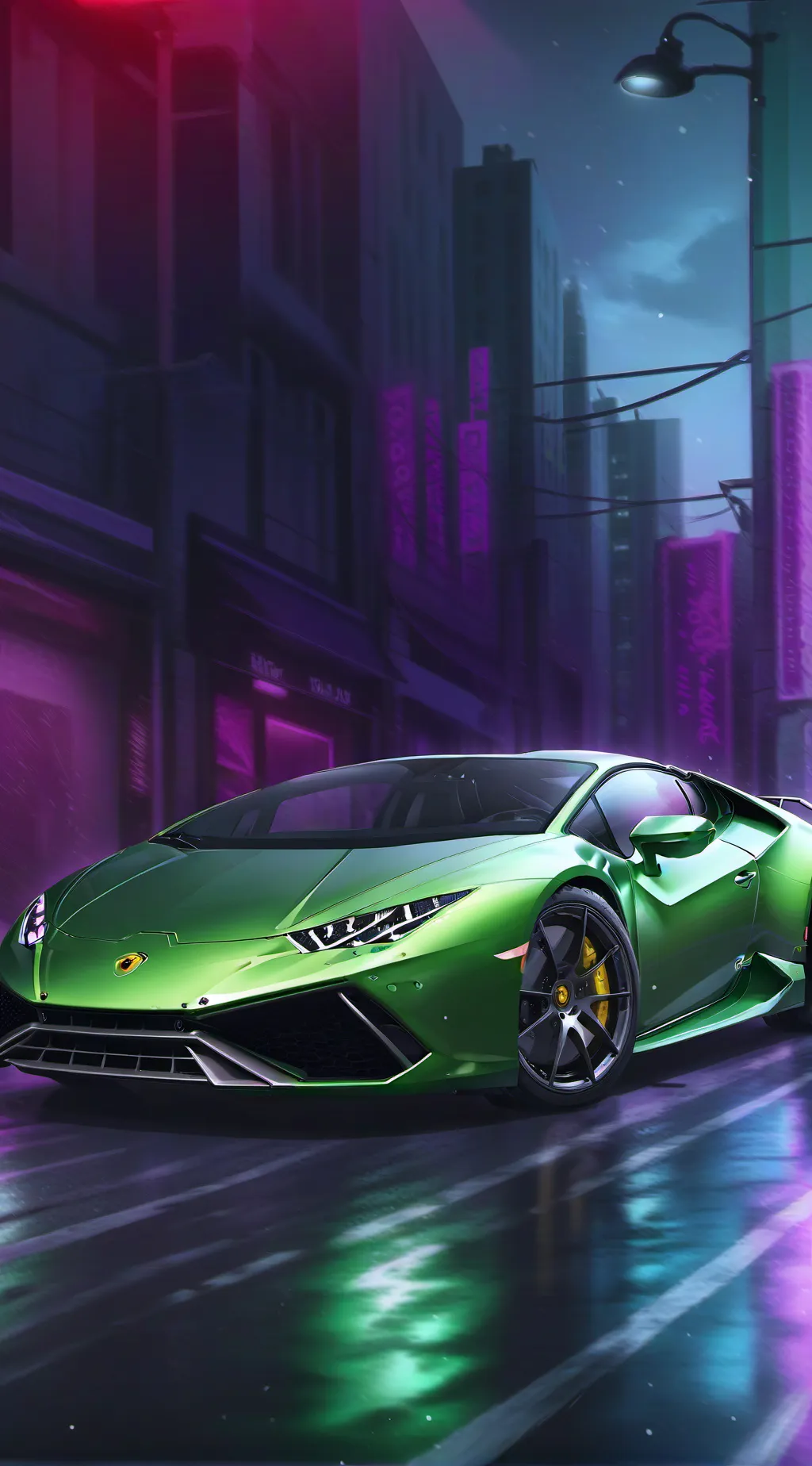 ai character: lambo huracan  background