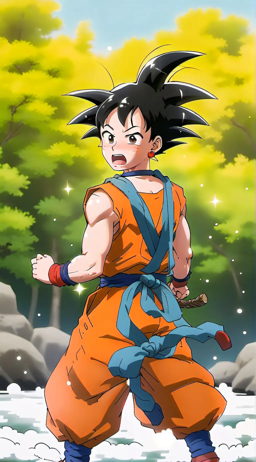 ai character: sussy girl goku background