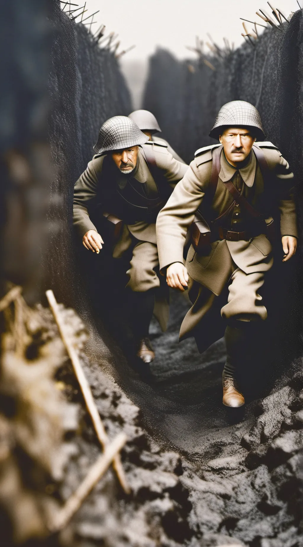 ai character: Ww1 trench  background