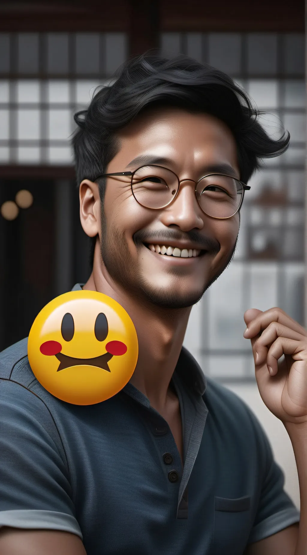 ai character: Emoji Guy background