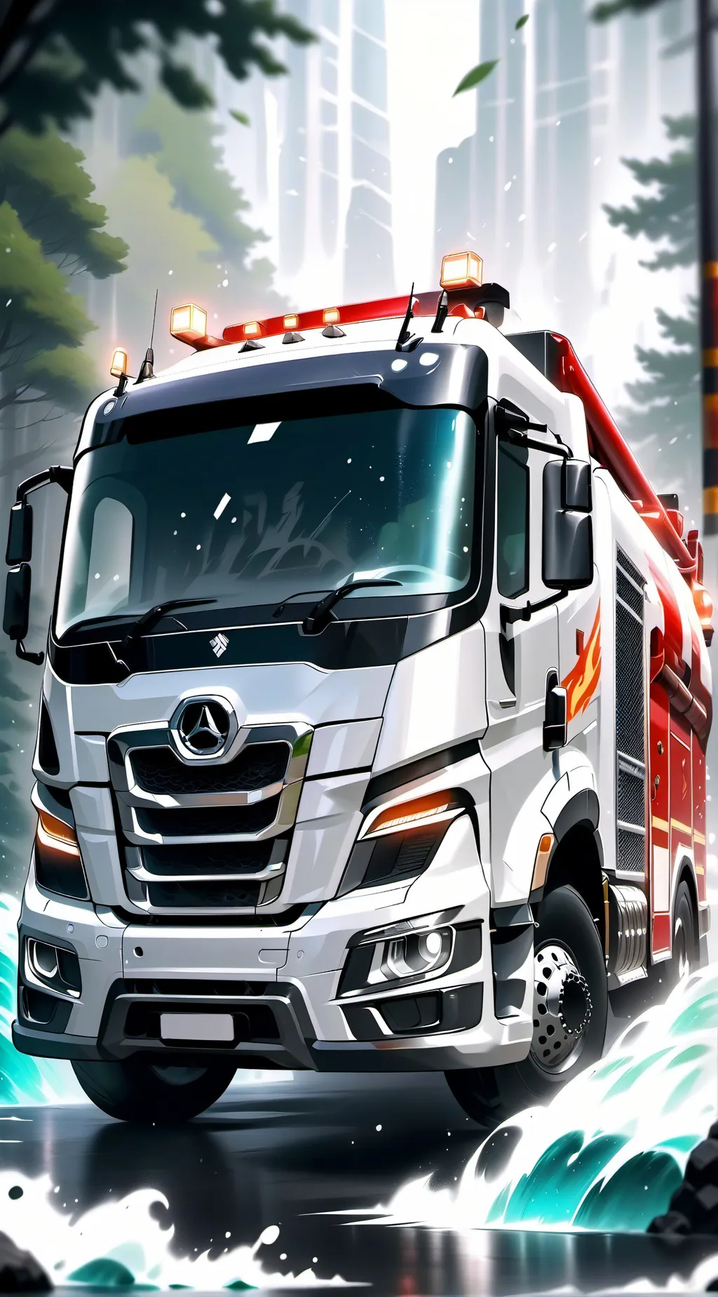 ai character: Firetruck background