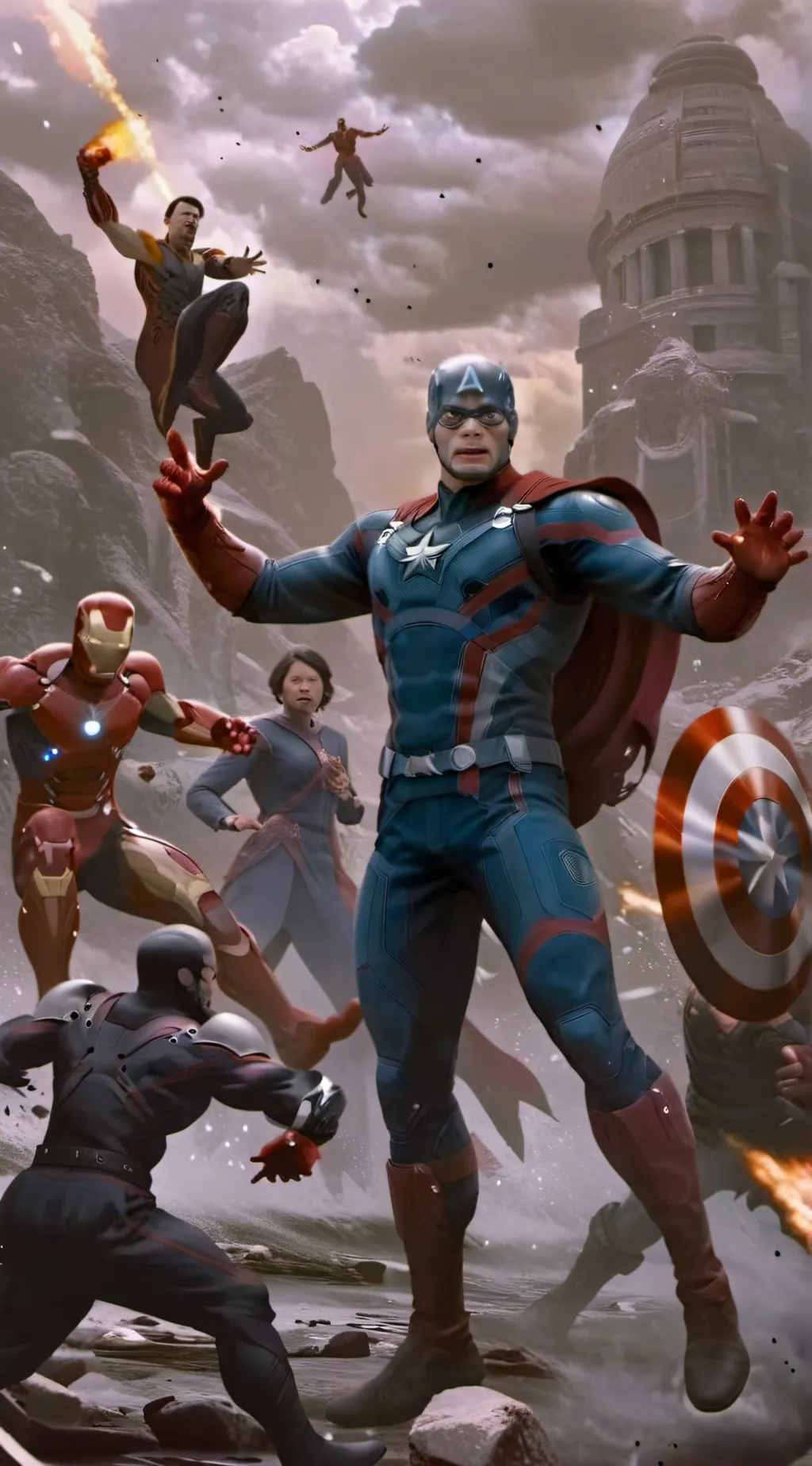 ai character: Avengers  background