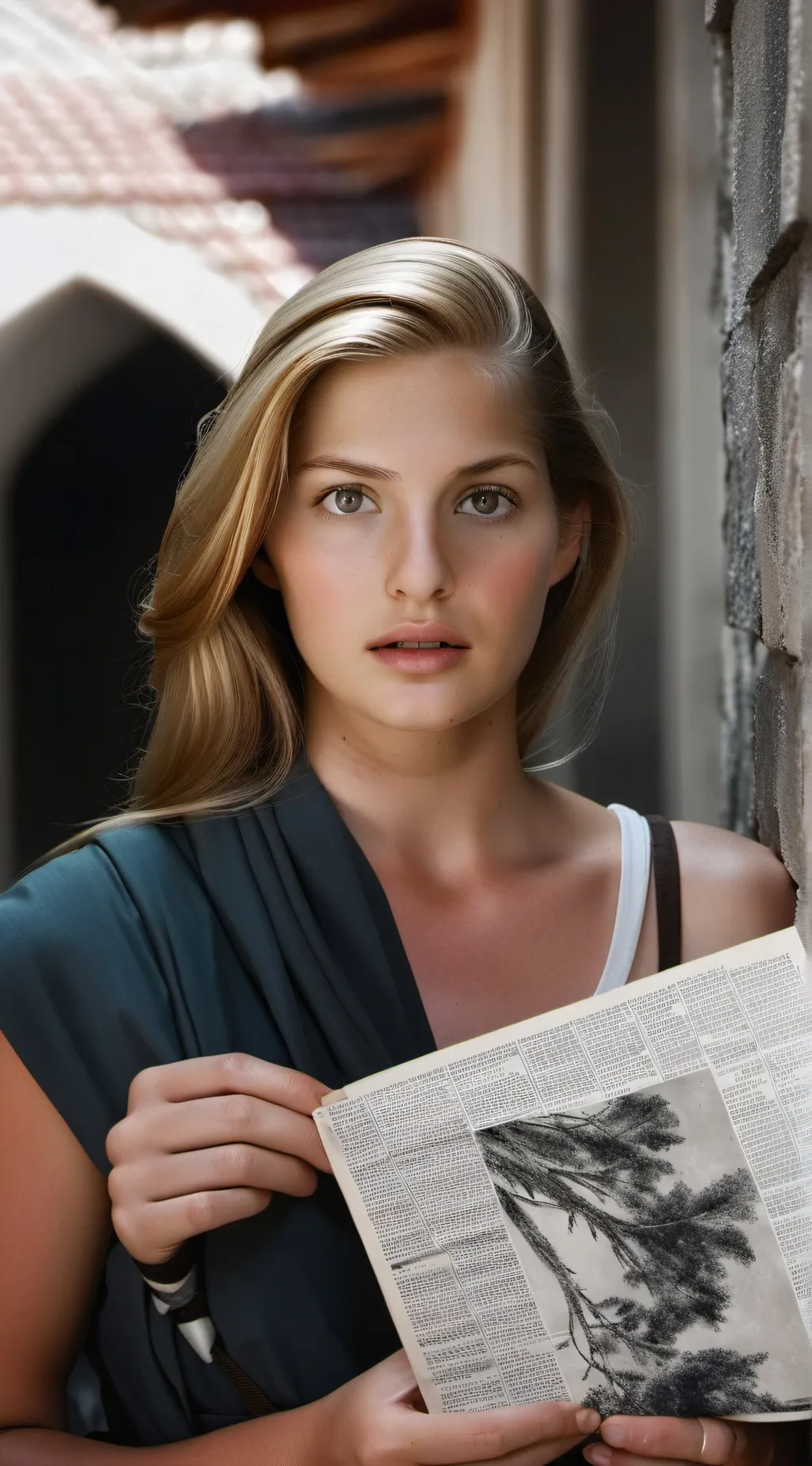 ai character: Julie teeger  background
