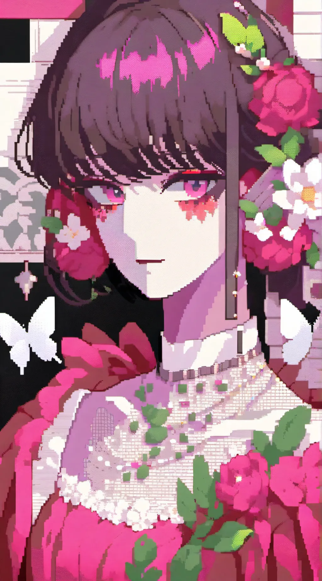 ai character: Yuna Pixel background