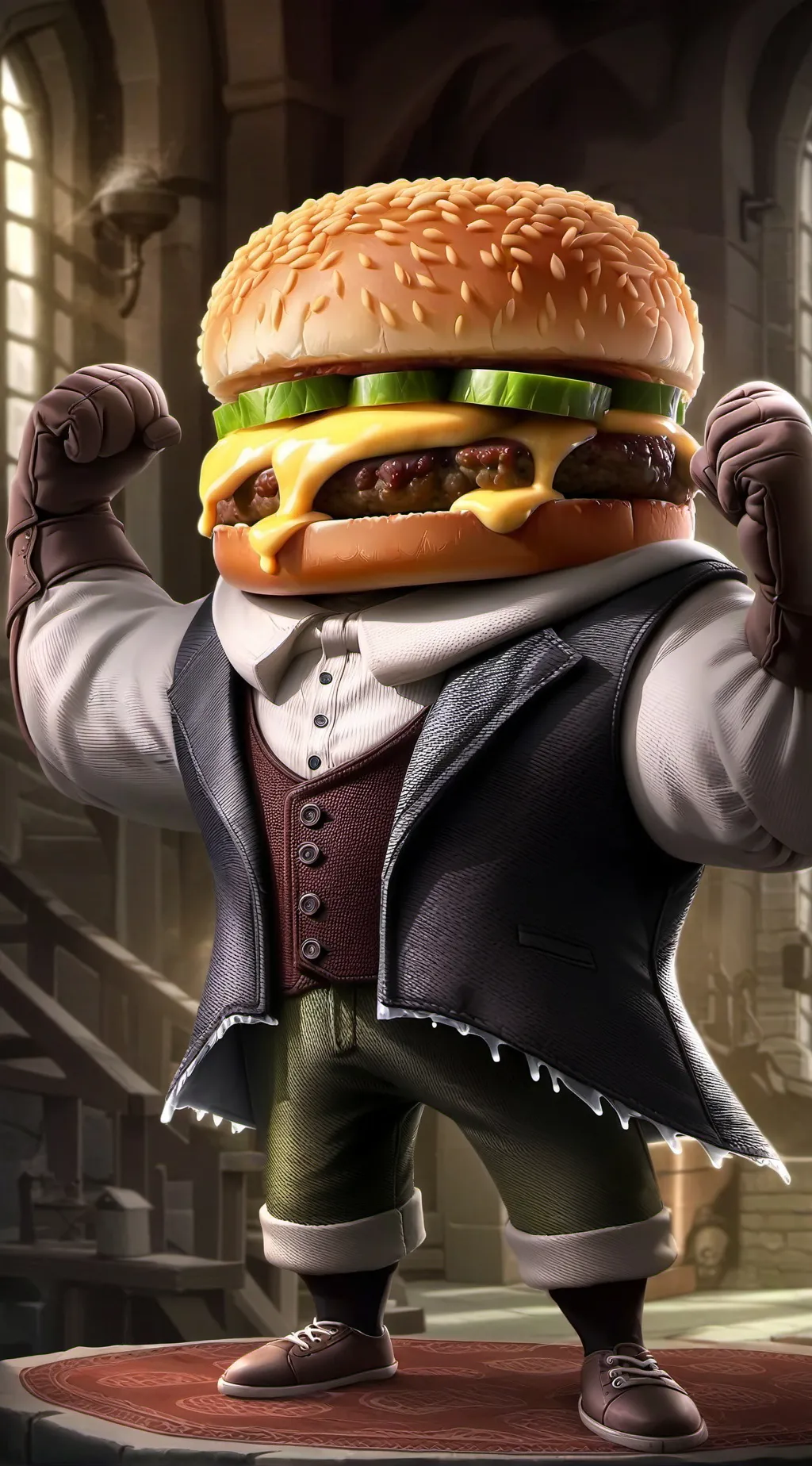 ai character: Chester C. Burger background
