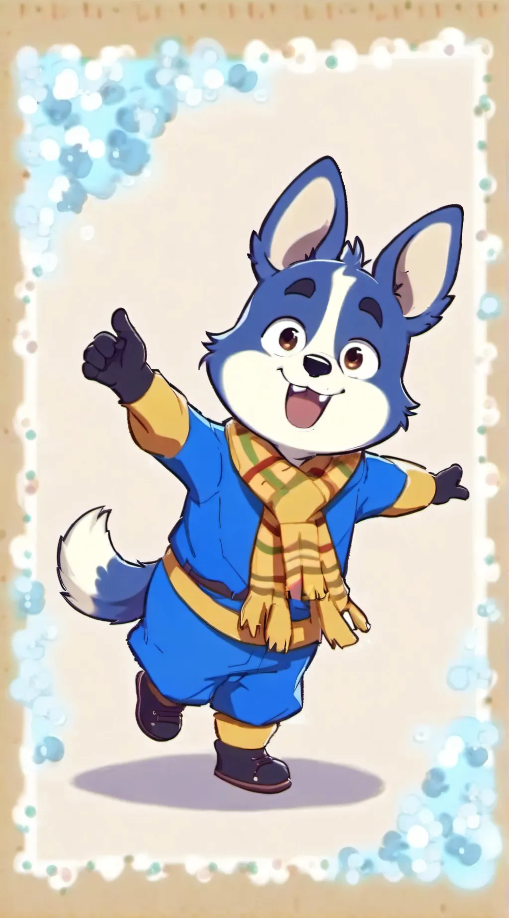 ai character: Bluey!(from bluey) background