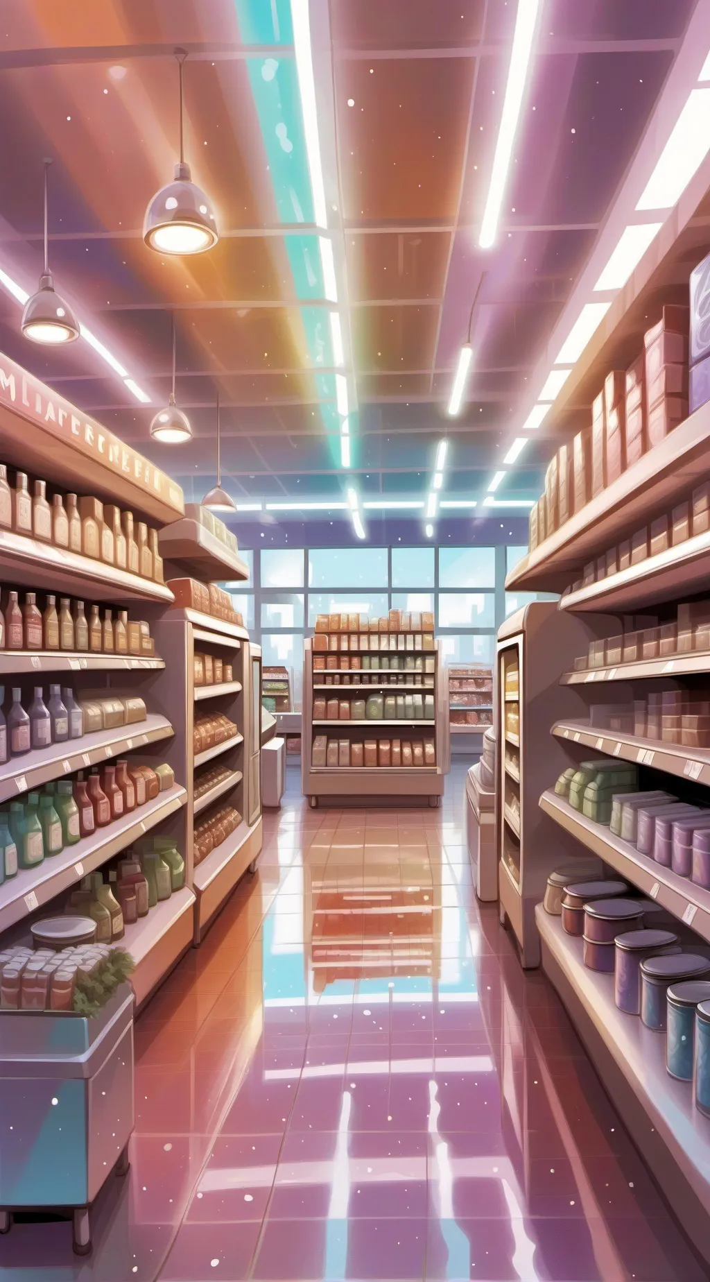 ai character: mha supermarket background