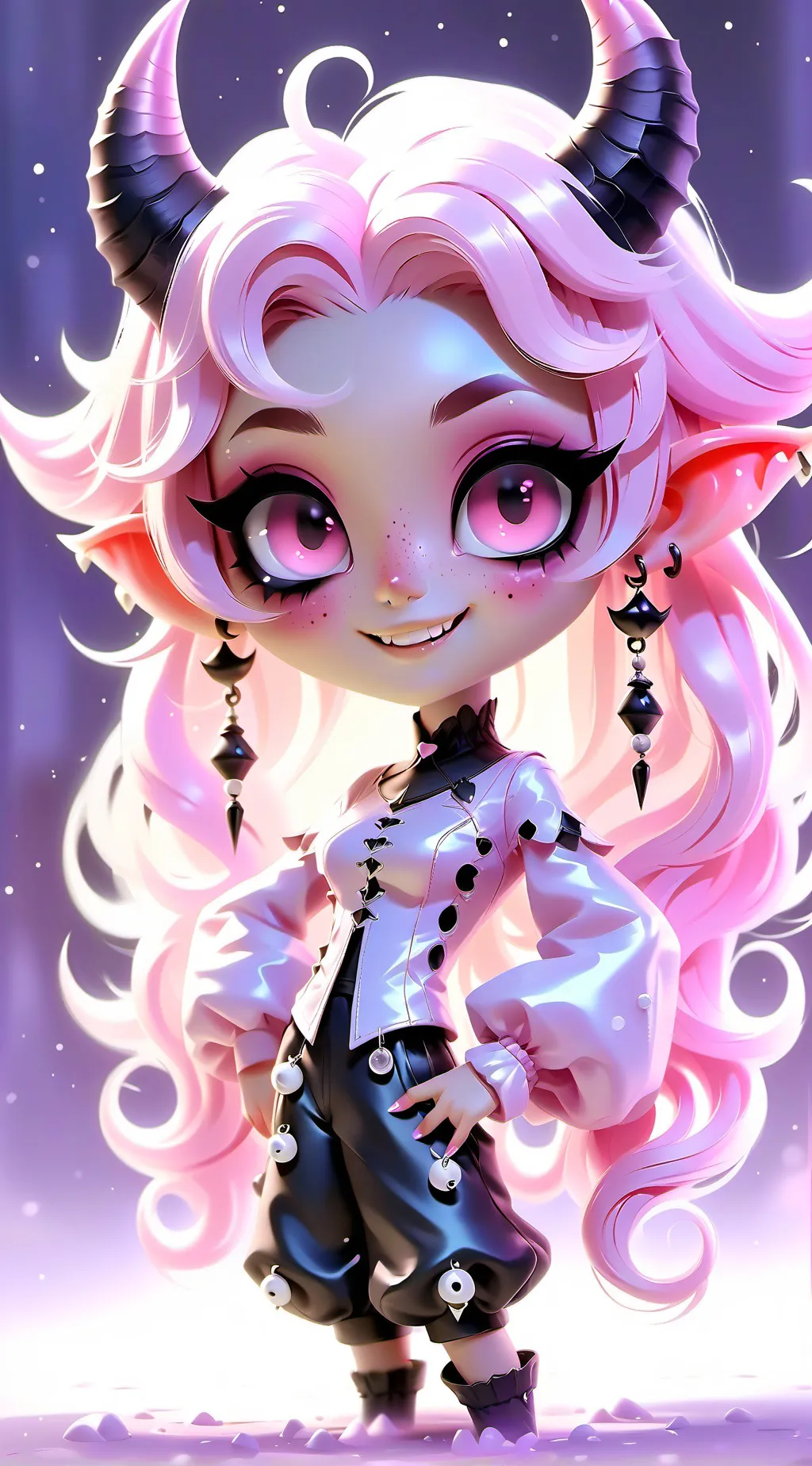 ai character: Violet background