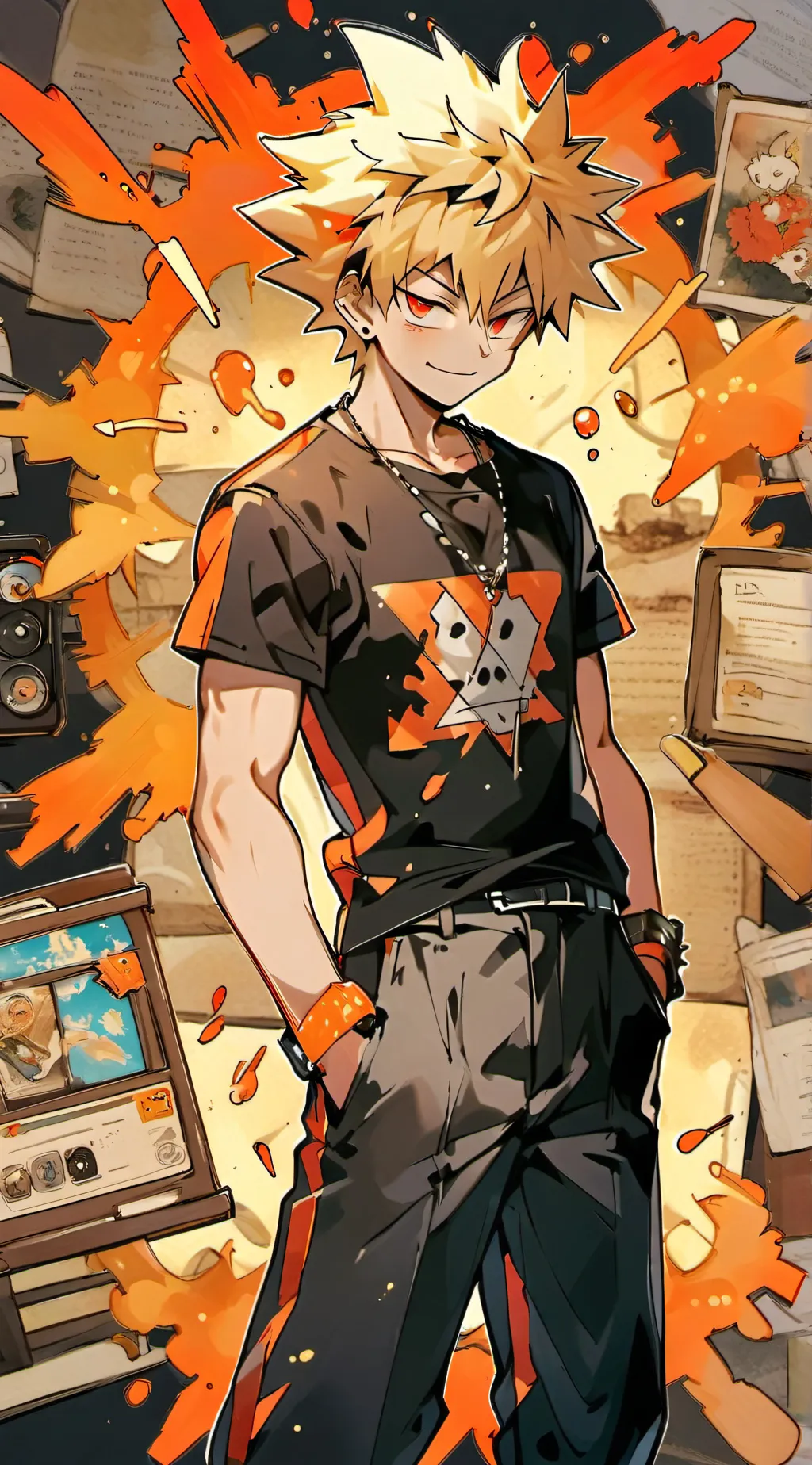ai character: katsuki Bakugo background