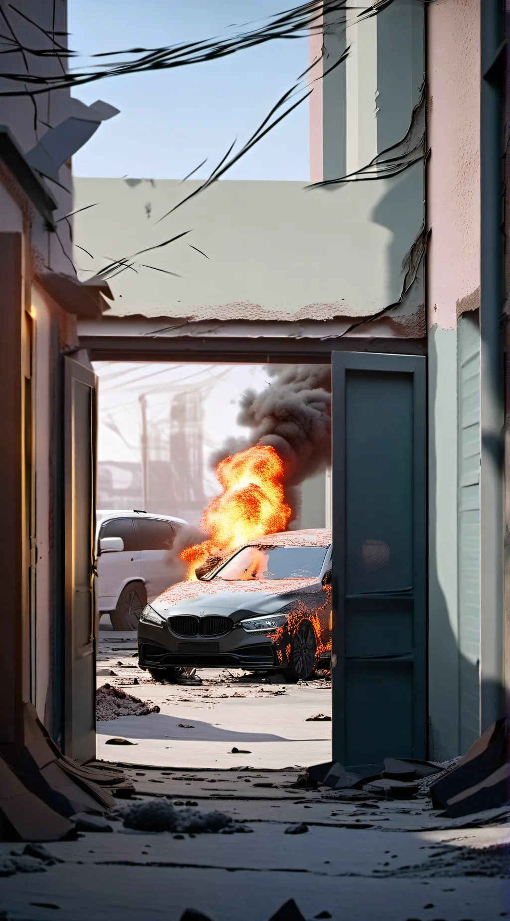 ai character: Your car crashes background