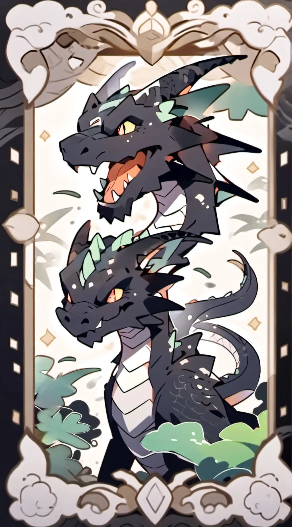ai character: UwU dragon  background