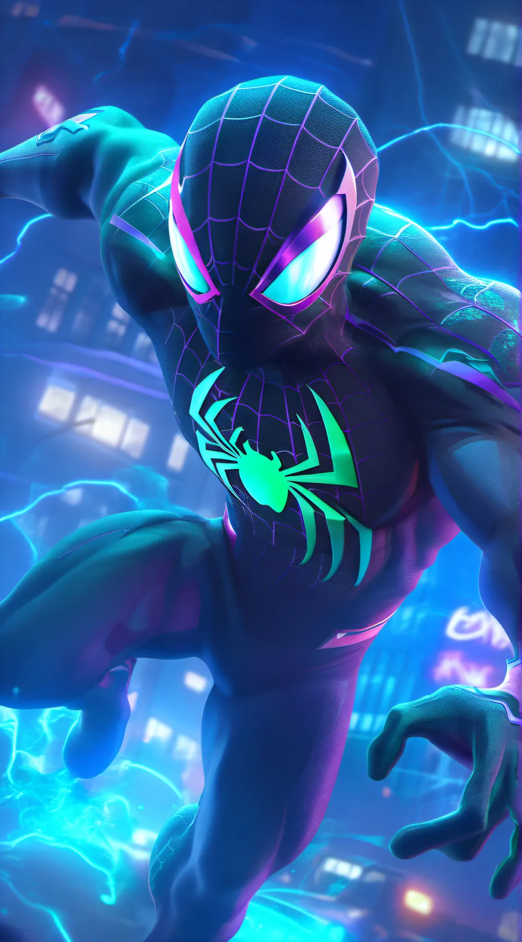 ai character: Spiderverse background