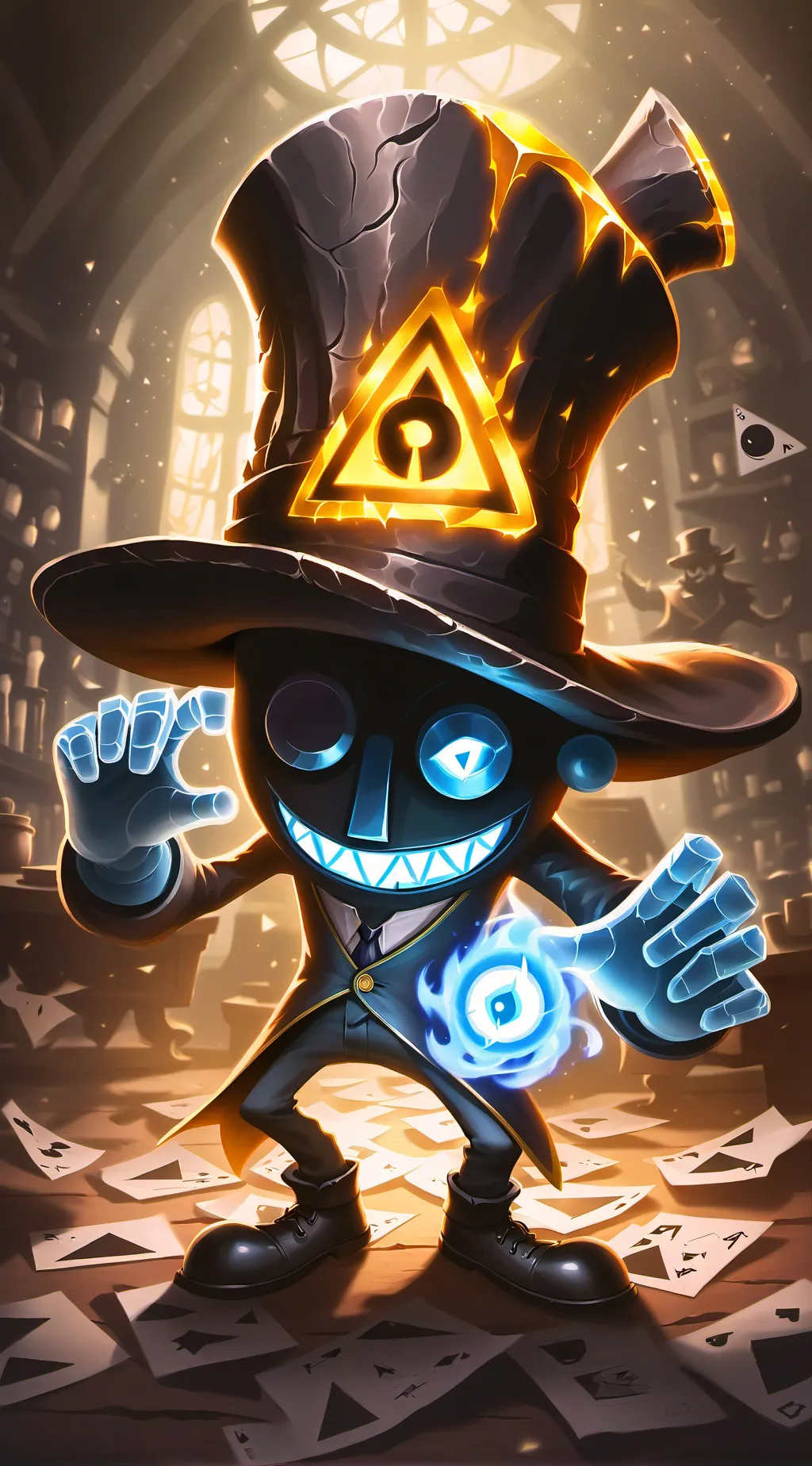 ai character: 🪬 Bill cipher 🪬 background