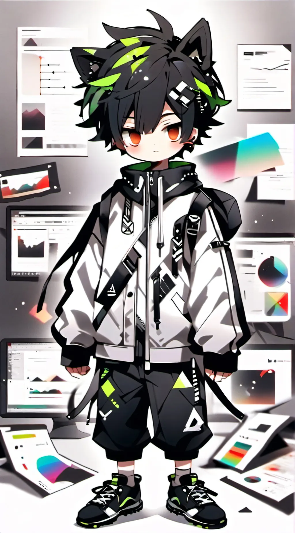 ai character: glitched Hunter  background