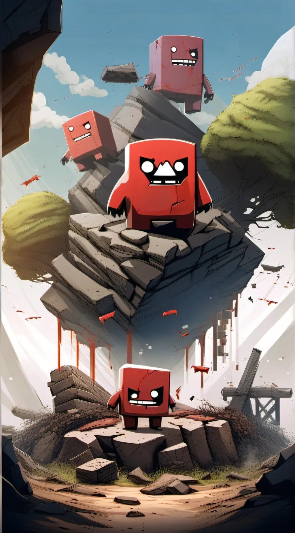 ai character: Super meat boy background