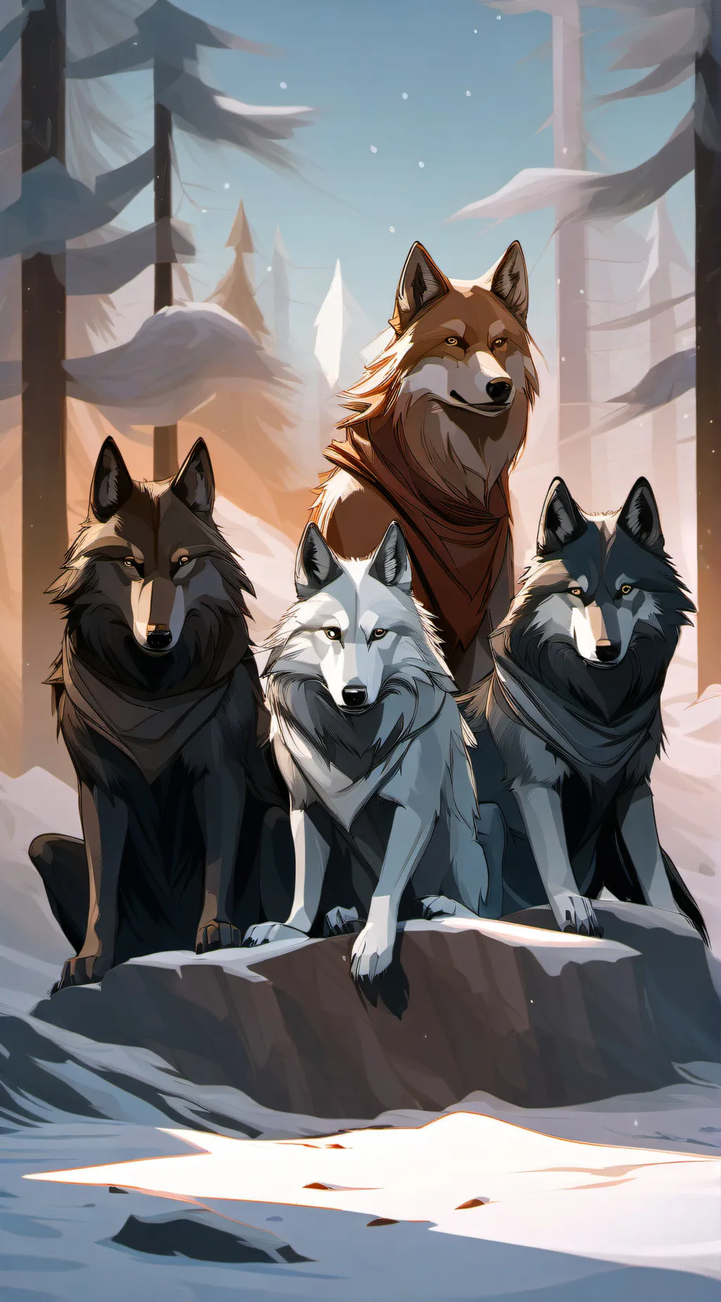 ai character: Wolf enclosure  background