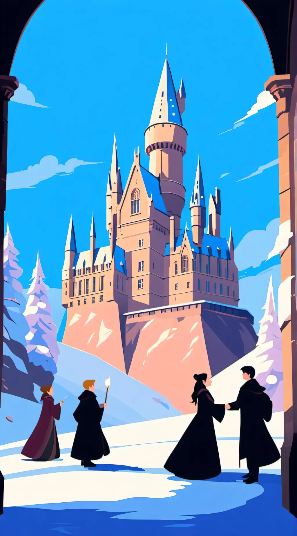 ai character: Hogwarts Yule ball background