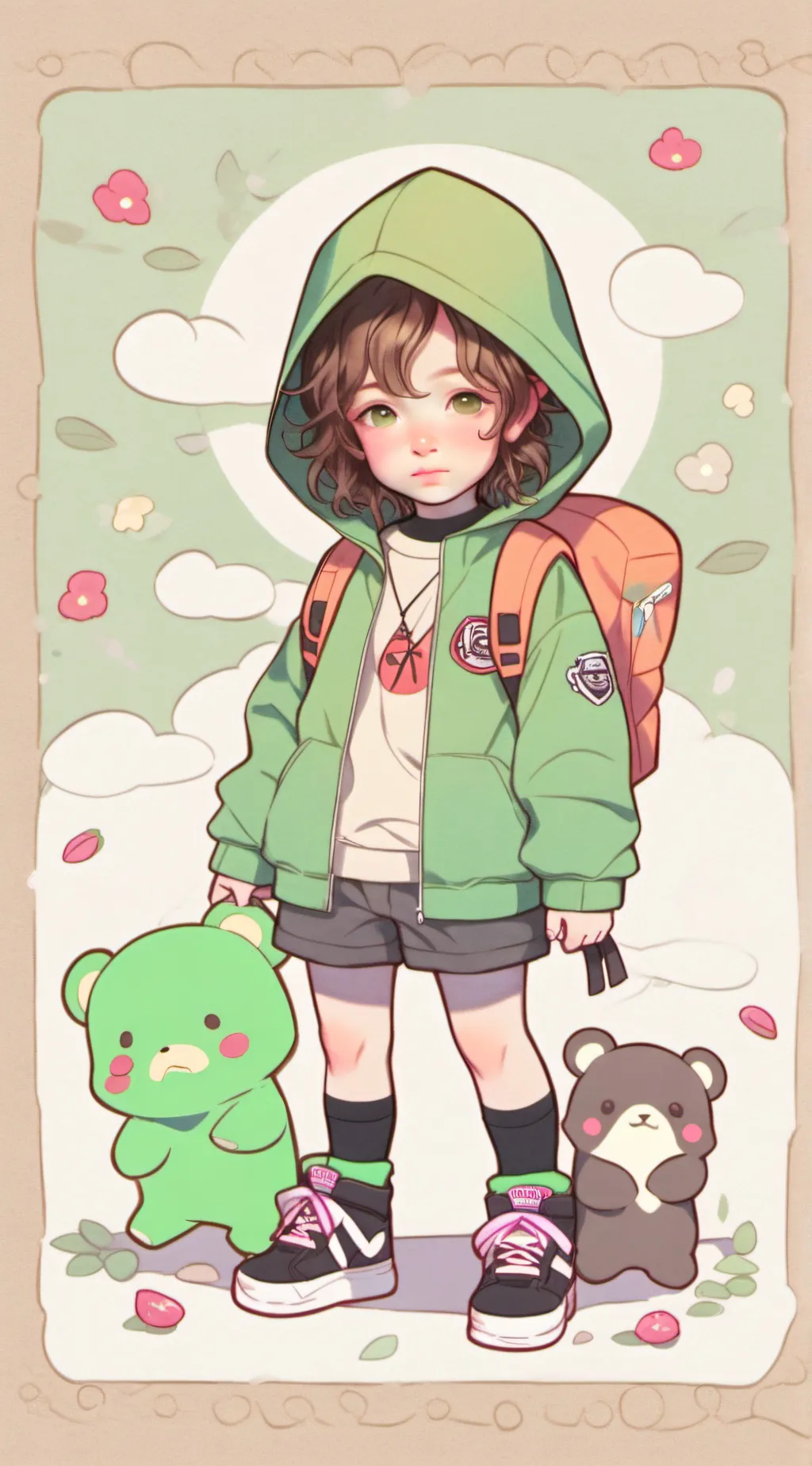 ai character: Coraline holliday background
