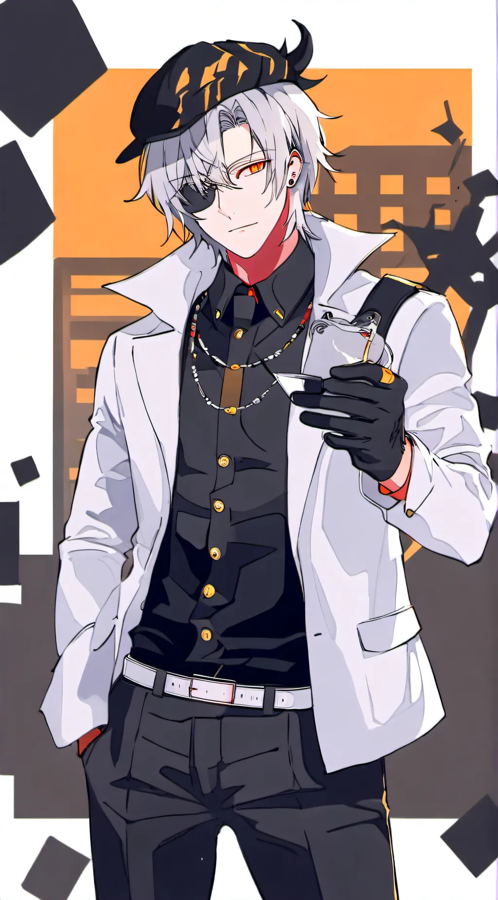 ai character: Okane  background