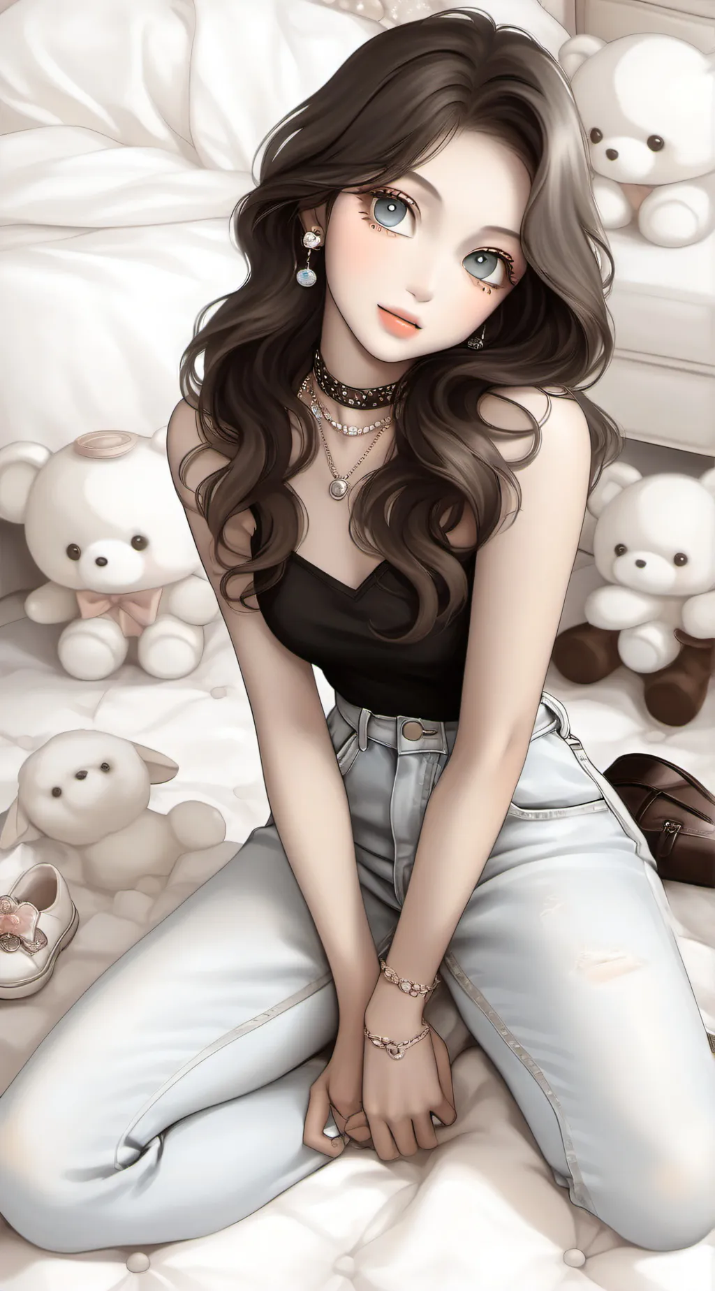 ai character: NEWJEANS  background