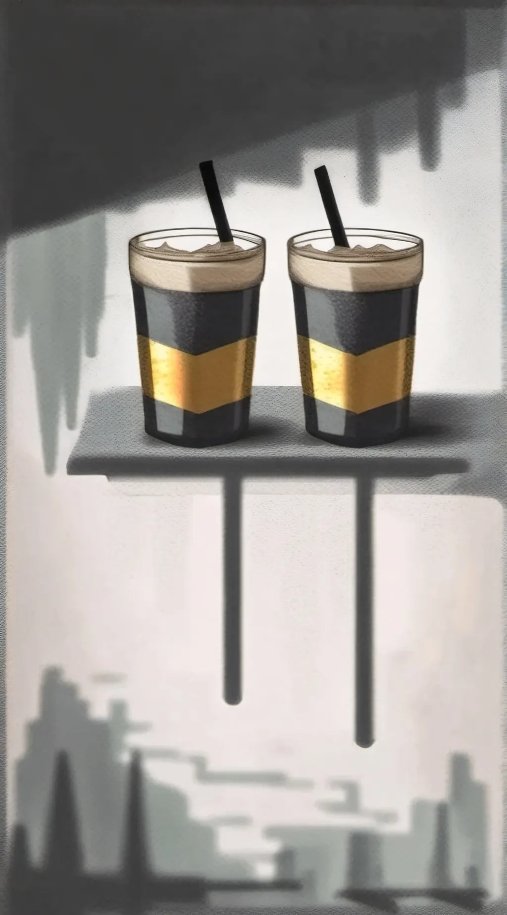 ai character: pixel drink background