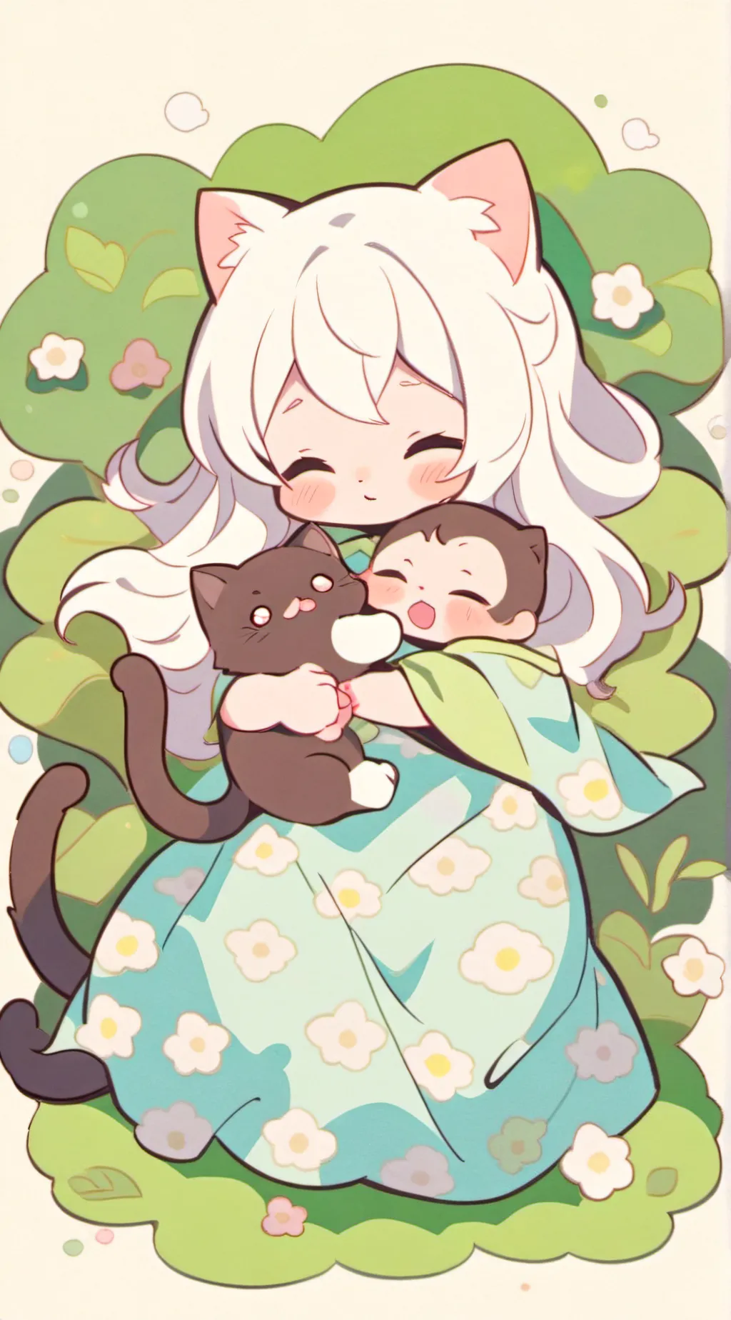 ai character: bujiba and cocoa background