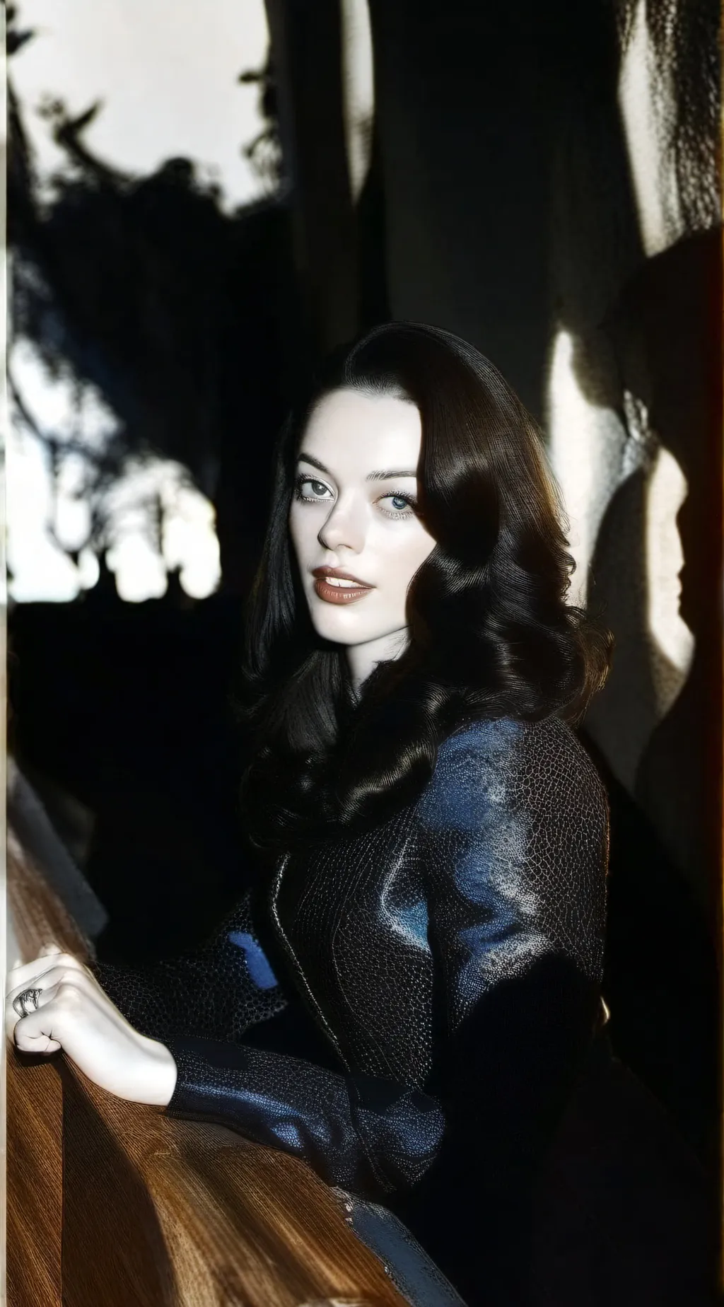 ai character: Rose Mcgowan  background
