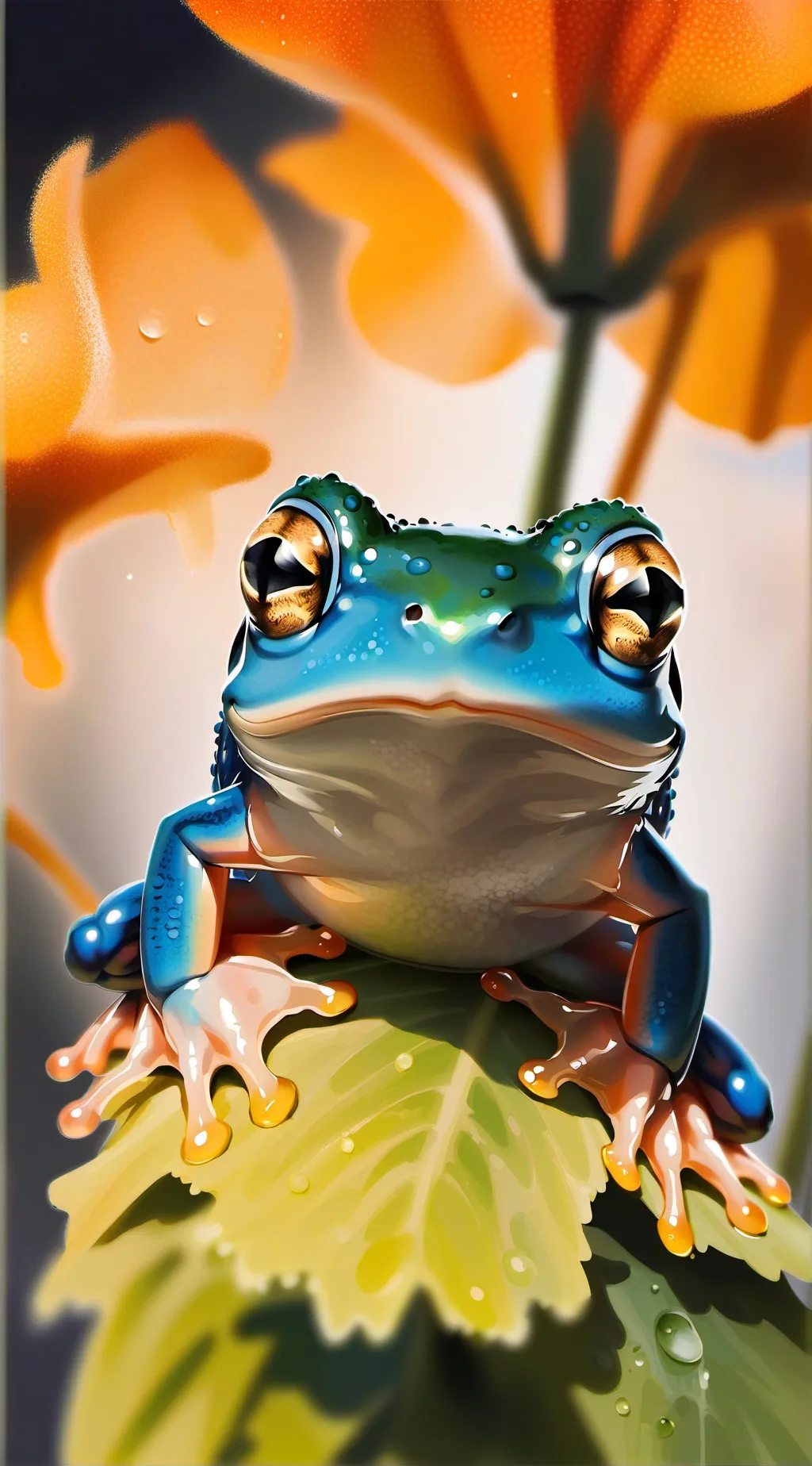 ai character: Positive frog background