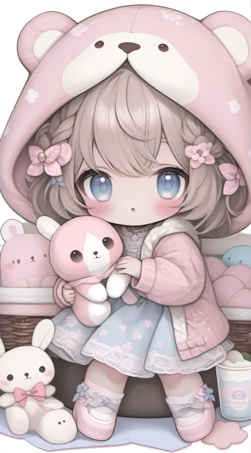 ai character: Toastie bear background