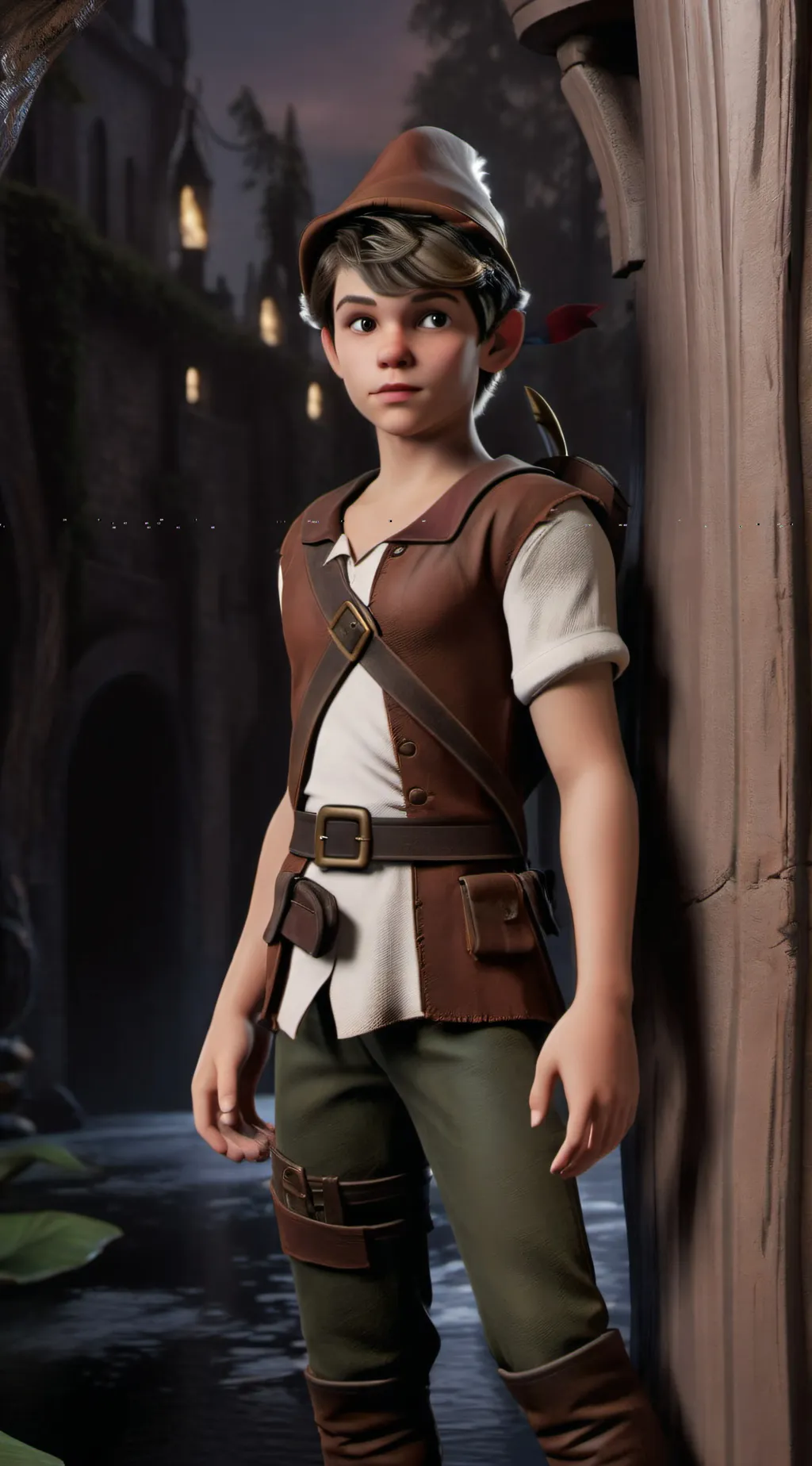 ai character: Peter Pan  background