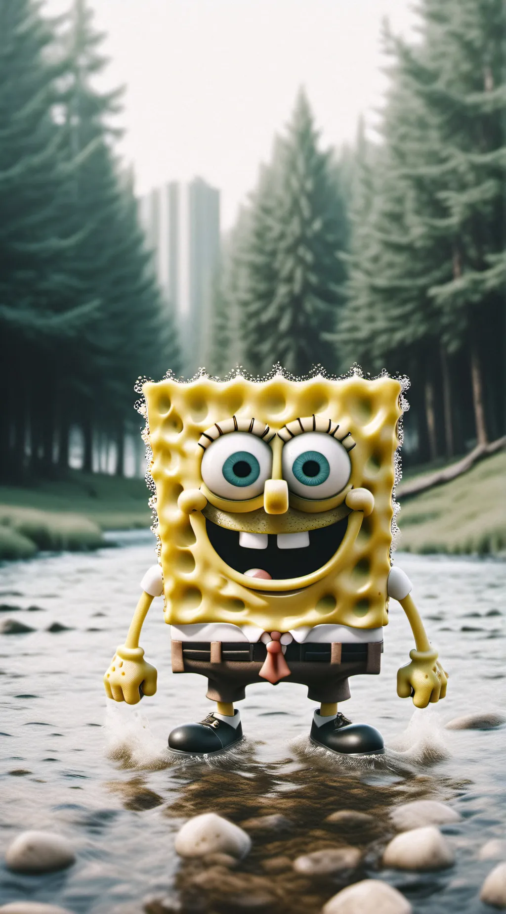 ai character: SPONGBOB  X FPE  background