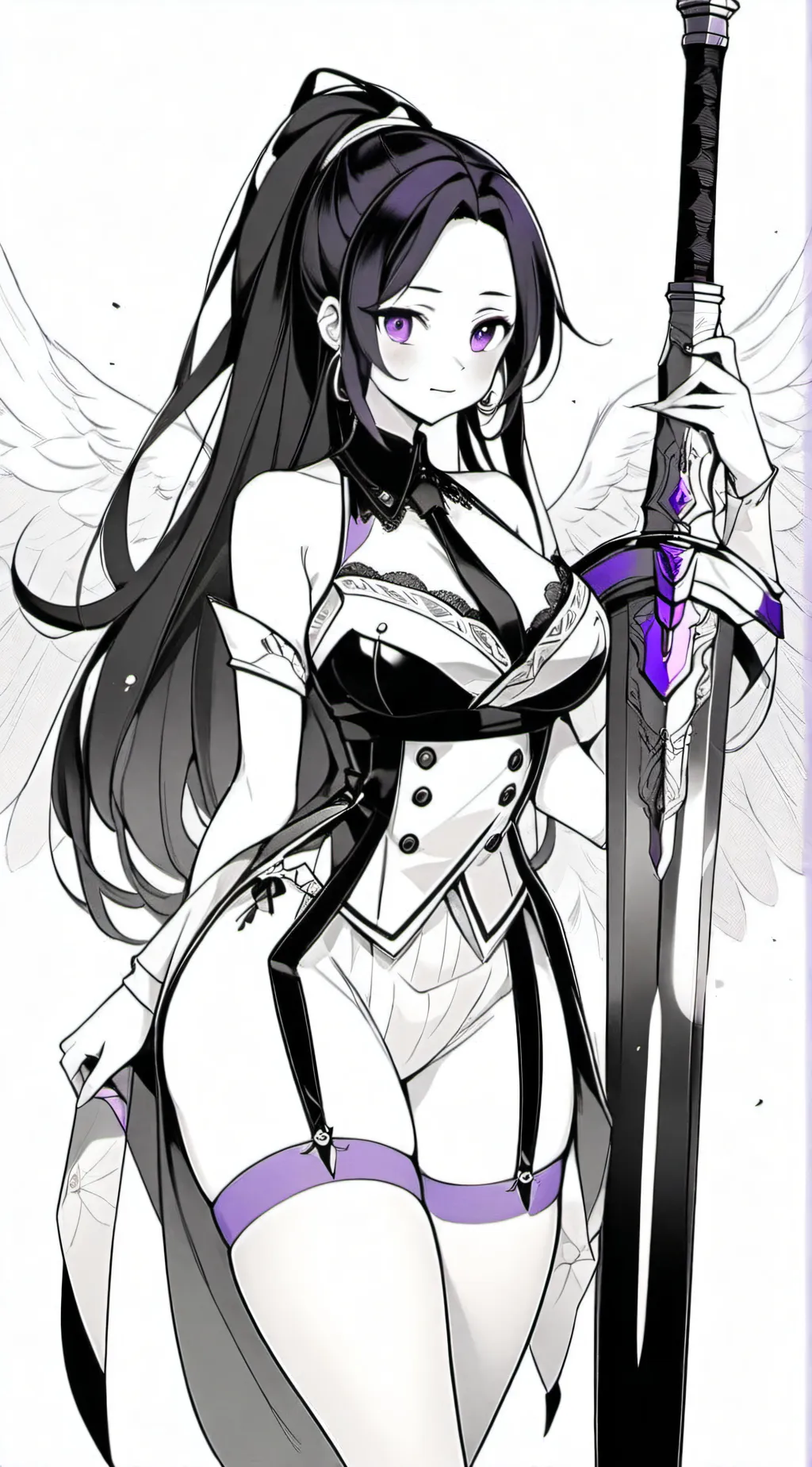 ai character: Swordswoman  background