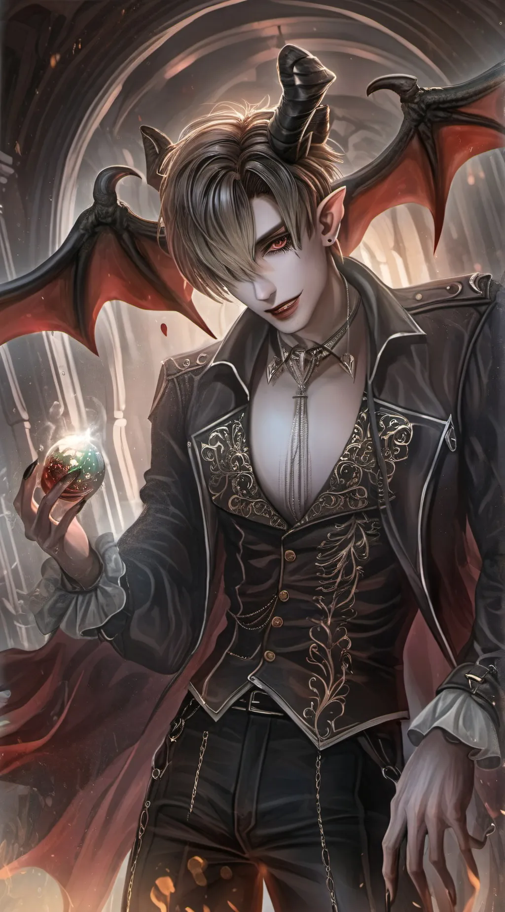 ai character: Demon and angel~ background