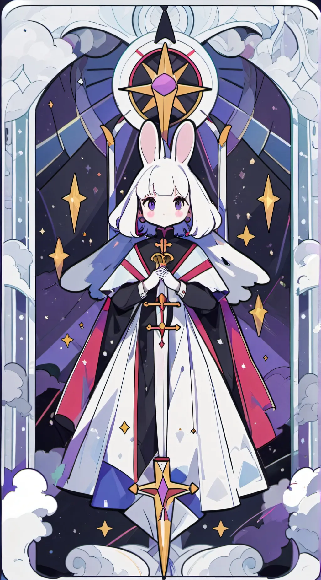 ai character: bunny goddess  background