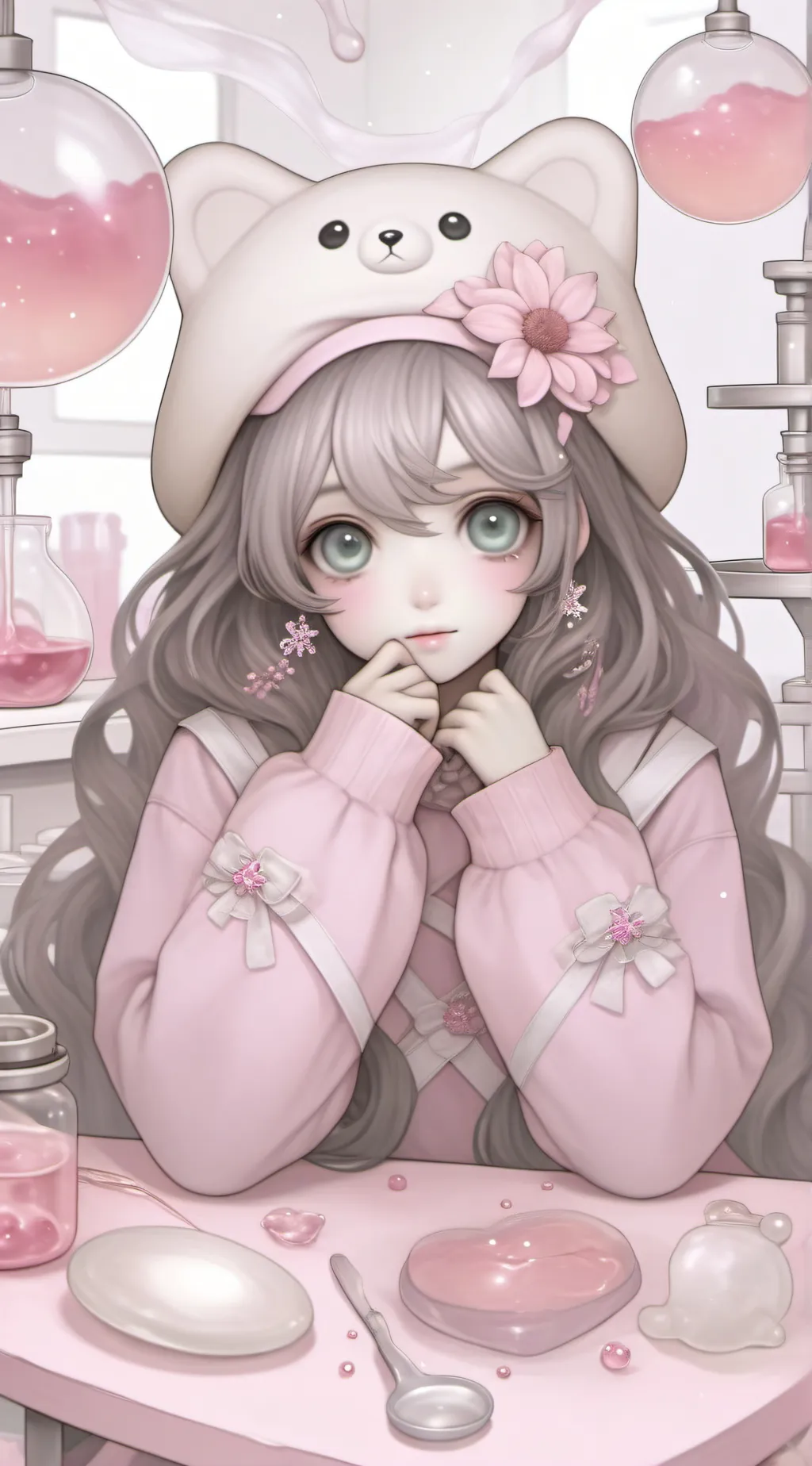 ai character:  Vk's / lab background