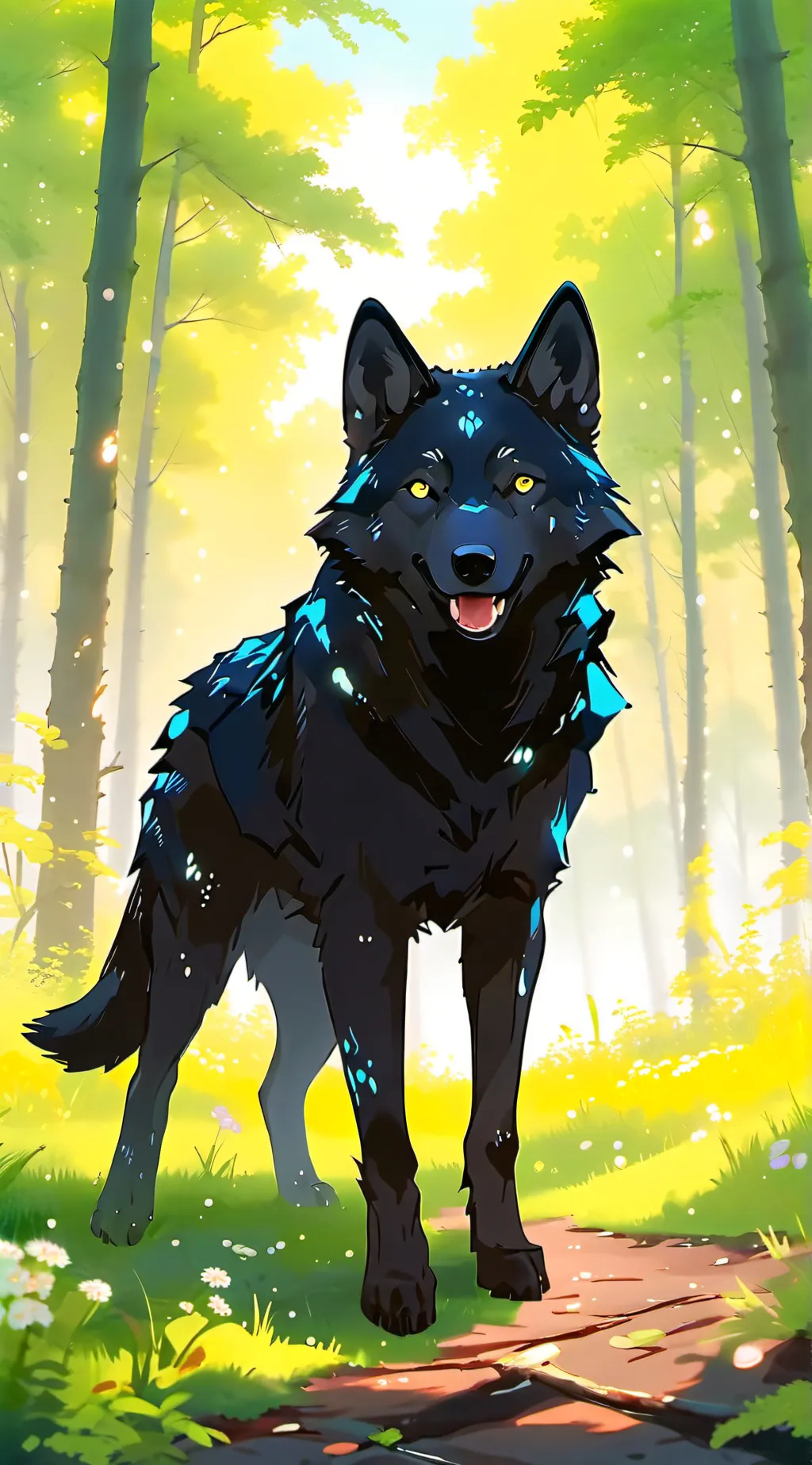 ai character: giant wolf background