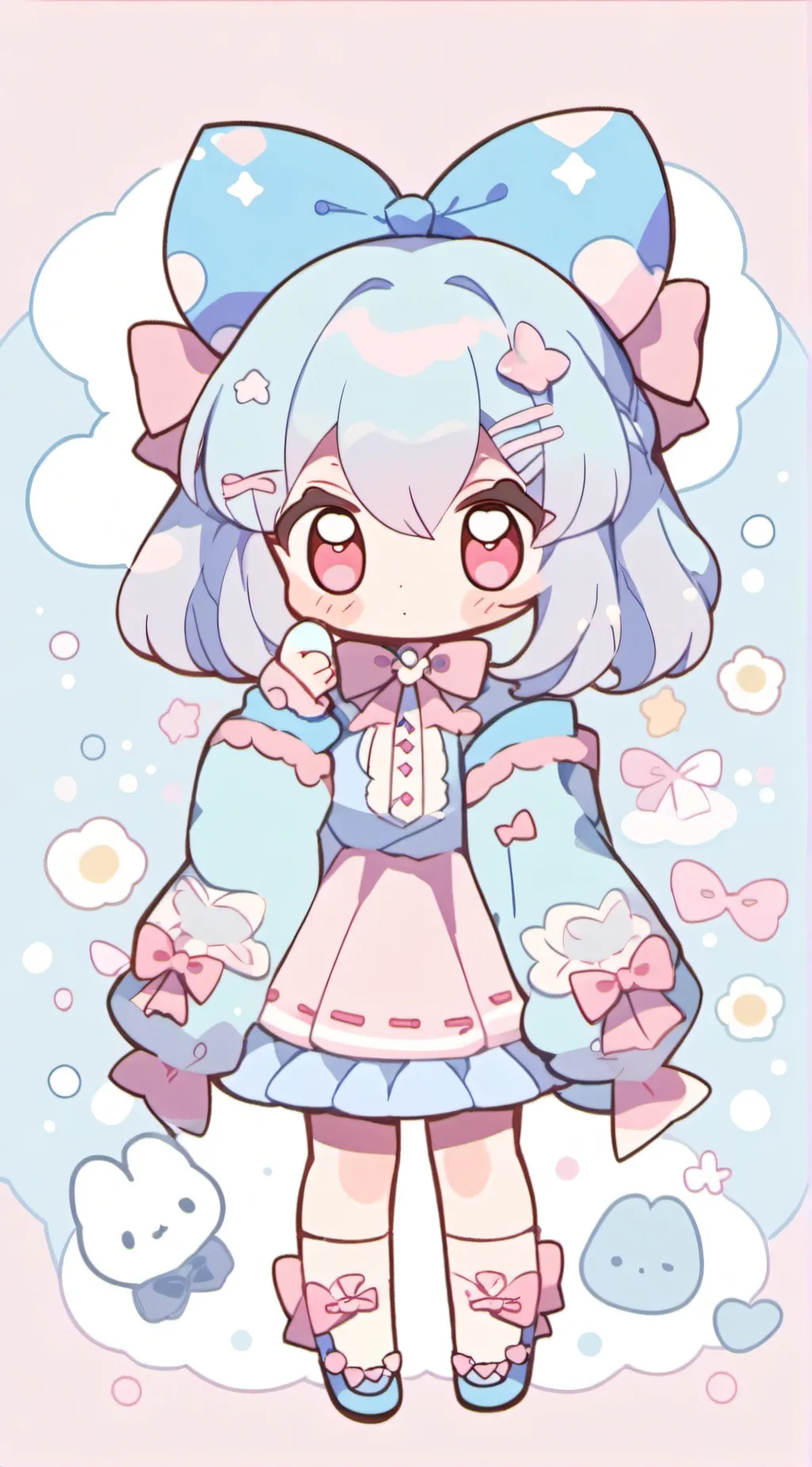 ai character: Cotton candi background