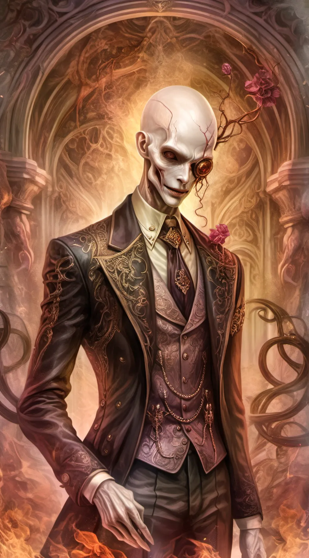 ai character: Slender  background