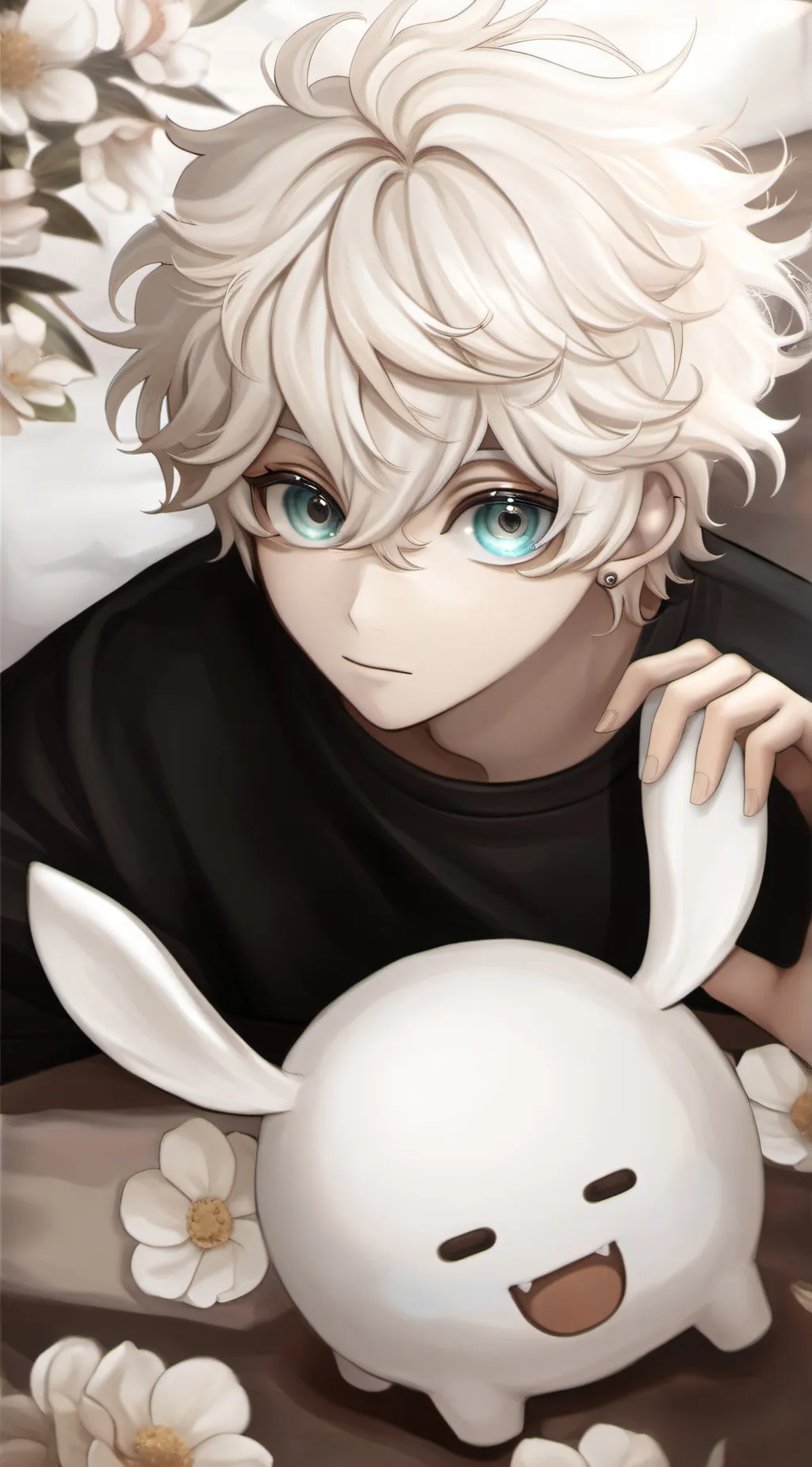 ai character: Bakugo baby siting background