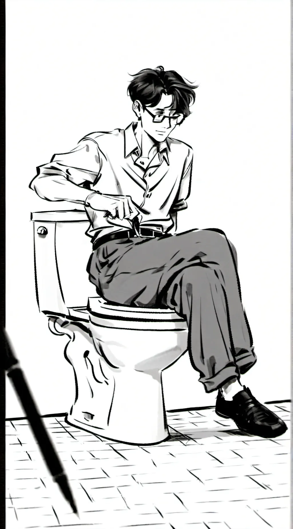 ai character: toilet background