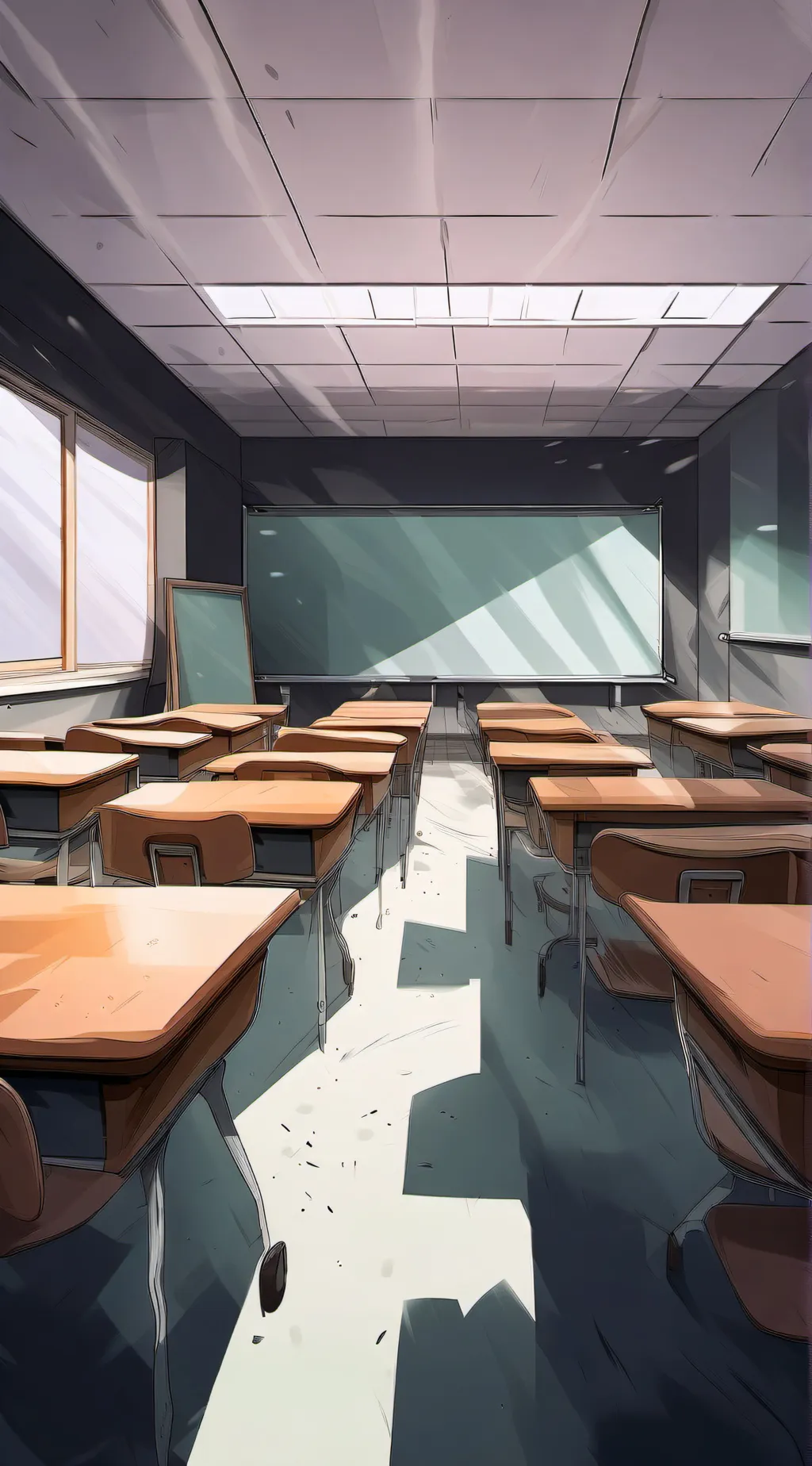 ai character: Empty classroom  background