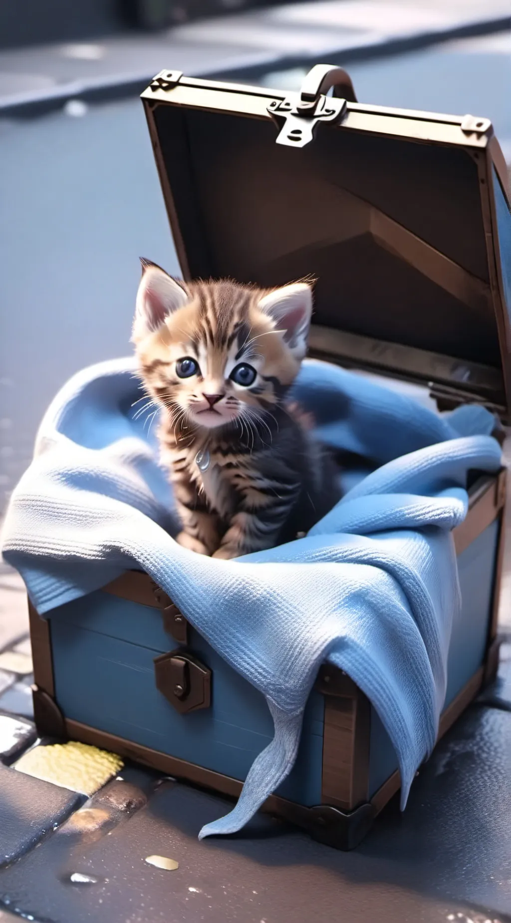 ai character: newborn kitten background