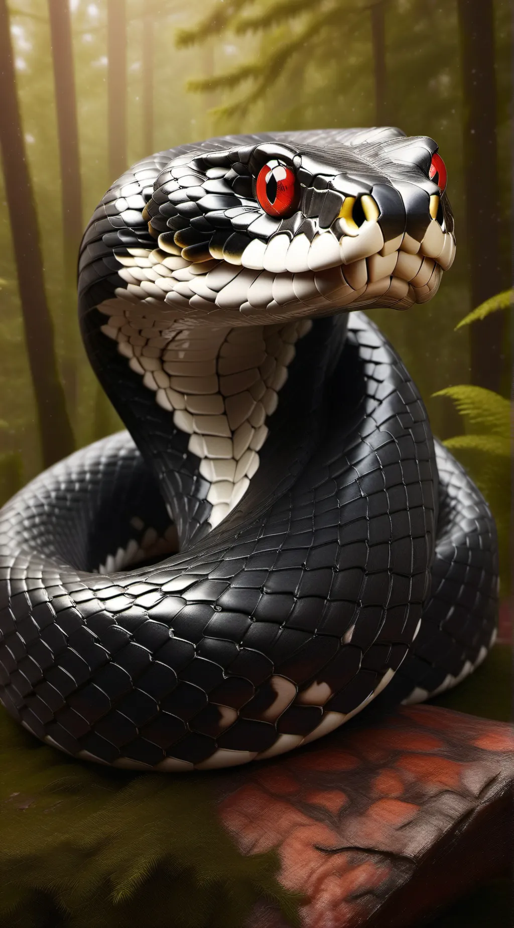 ai character: female snake background