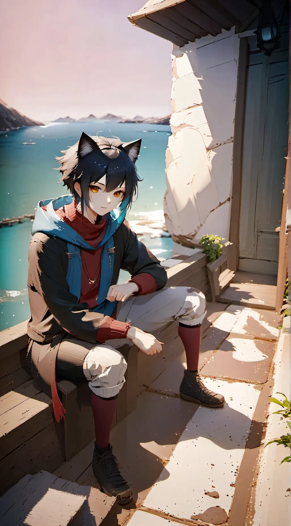 ai character: neko boy background