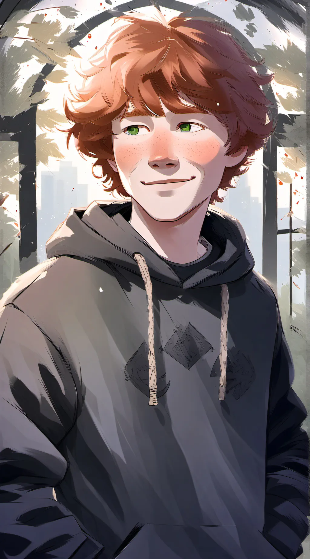 ai character: Ronald Weasley ❤️🧡 background