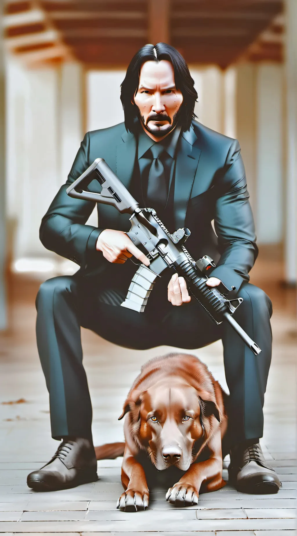 ai character: John Wick  background