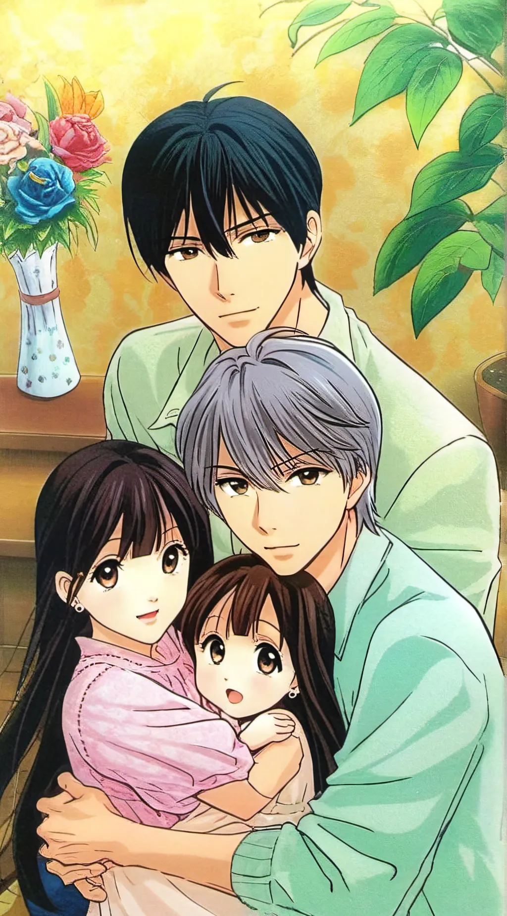 ai character: naoe and takaya  background