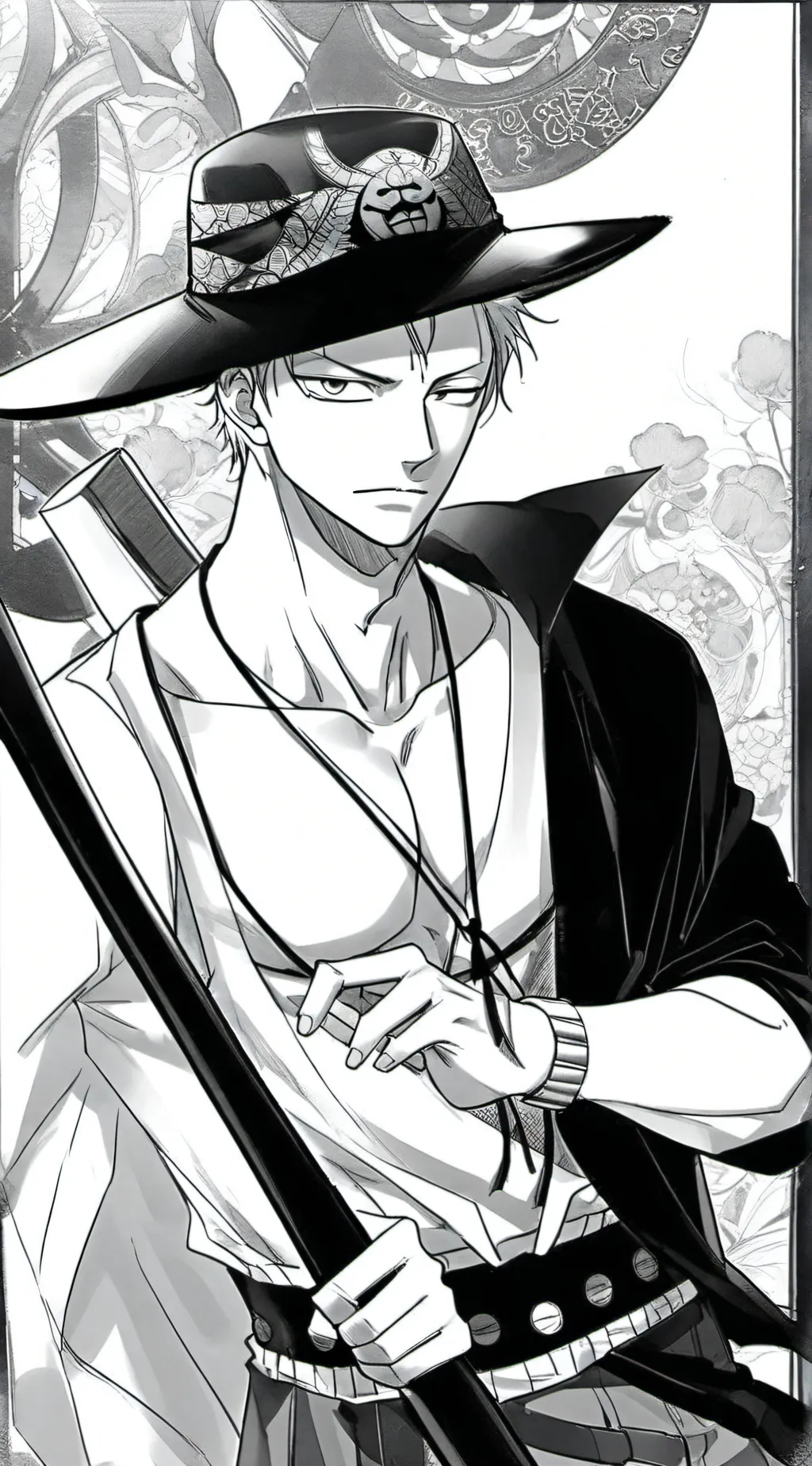 ai character: RORONOA ZORO, background