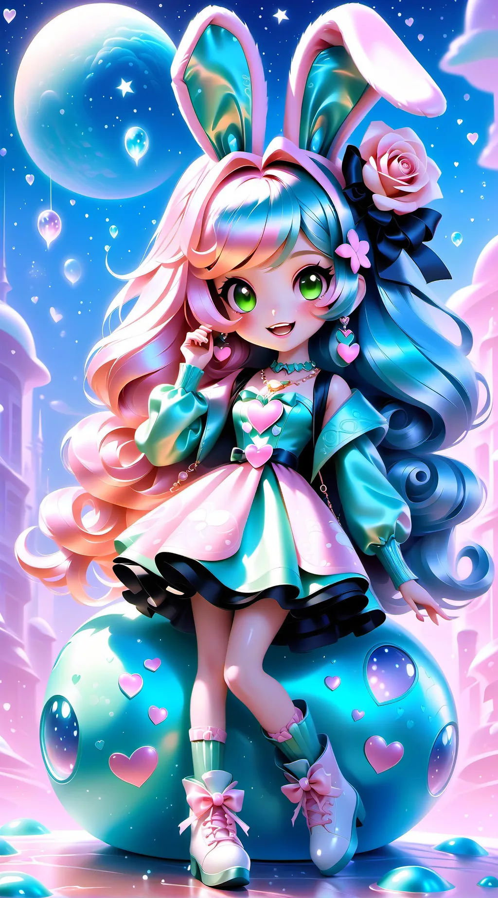 ai character: giantess Novalee  background