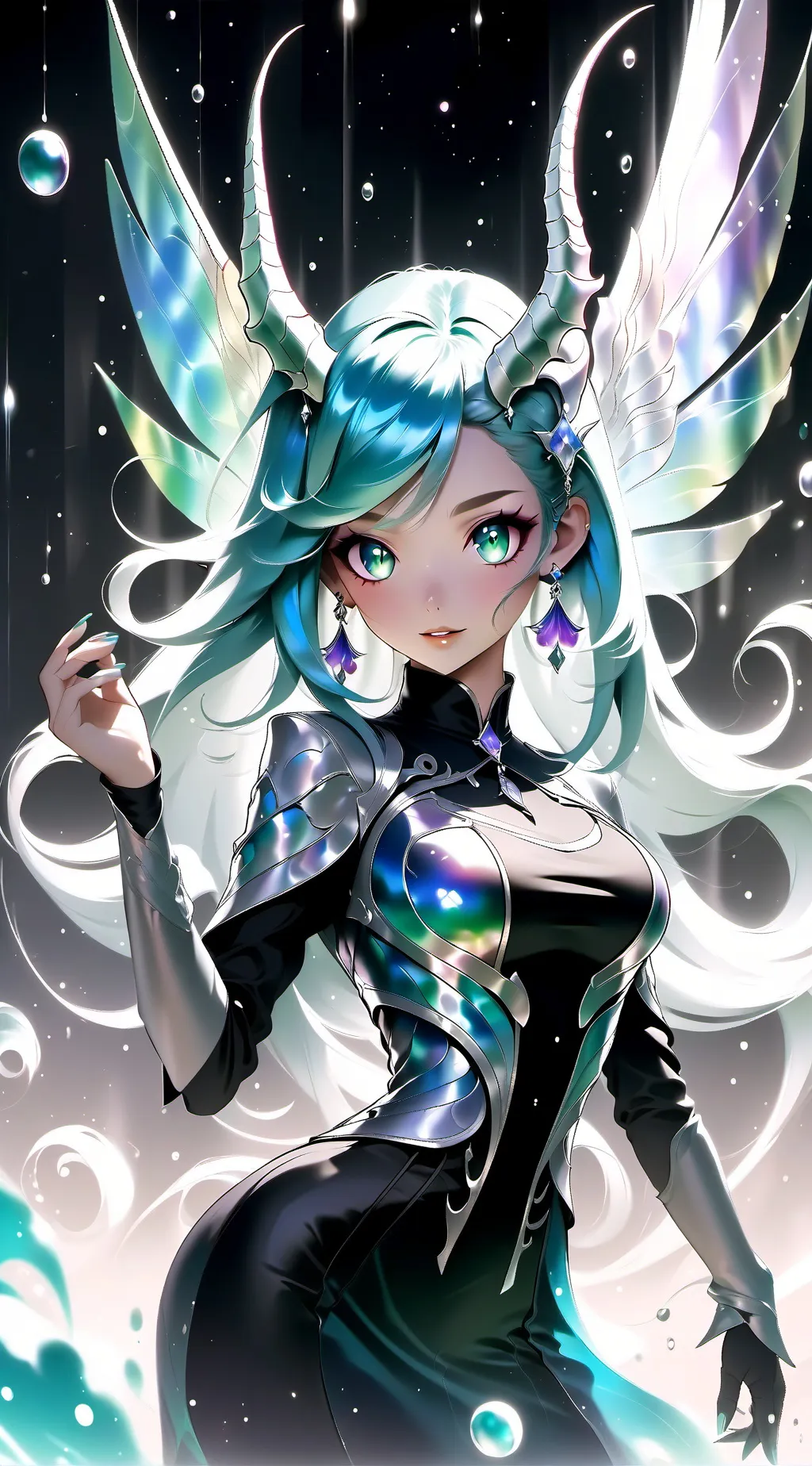ai character: Emerald background